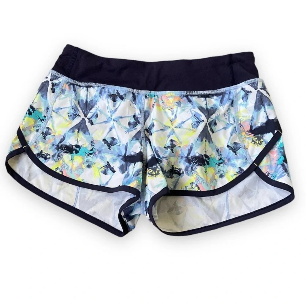 Girls Ivivva speedy short shibori floral deep indigo hydrangea blue/deep indigo